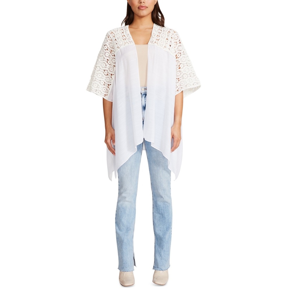 Steve Madden Crochet-Trim Kimono One Size Women Cover up